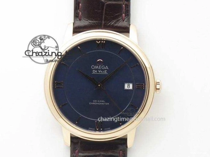 0120 De Ville Chronograph RG OMF 1:1 Best Edition Black Dial On Black Leather Strap A Sophisticated 8106